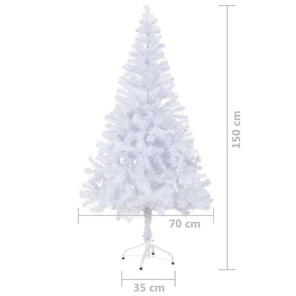 vidaXL Artificial Pre-lit Christmas Tree Ball Set 150 cm 380 Branches - White - 70 x 35 x 150 cm