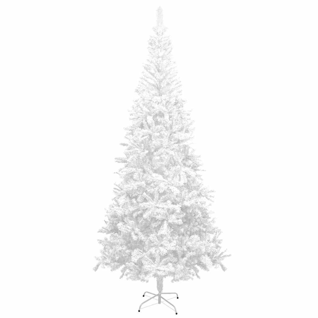 vidaXL Artificial Pre-lit Christmas Tree with Ball Set L 240 cm White - 120 x 120 x 240 cm