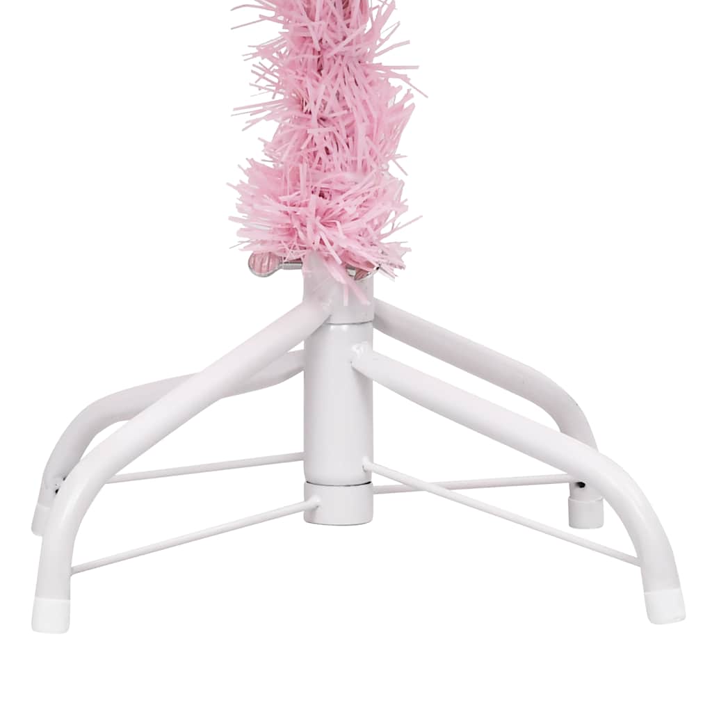 vidaXL Artificial Pre-lit Christmas Tree with Ball Set Pink 150 cm PVC - 75 x 75 x 150 cm