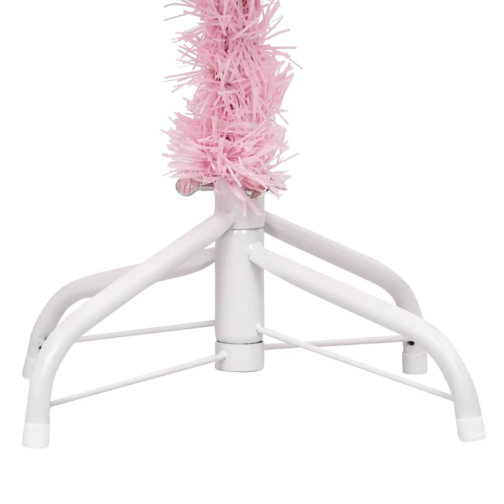 vidaXL Artificial Pre-lit Christmas Tree with Ball Set Pink 180 cm PVC