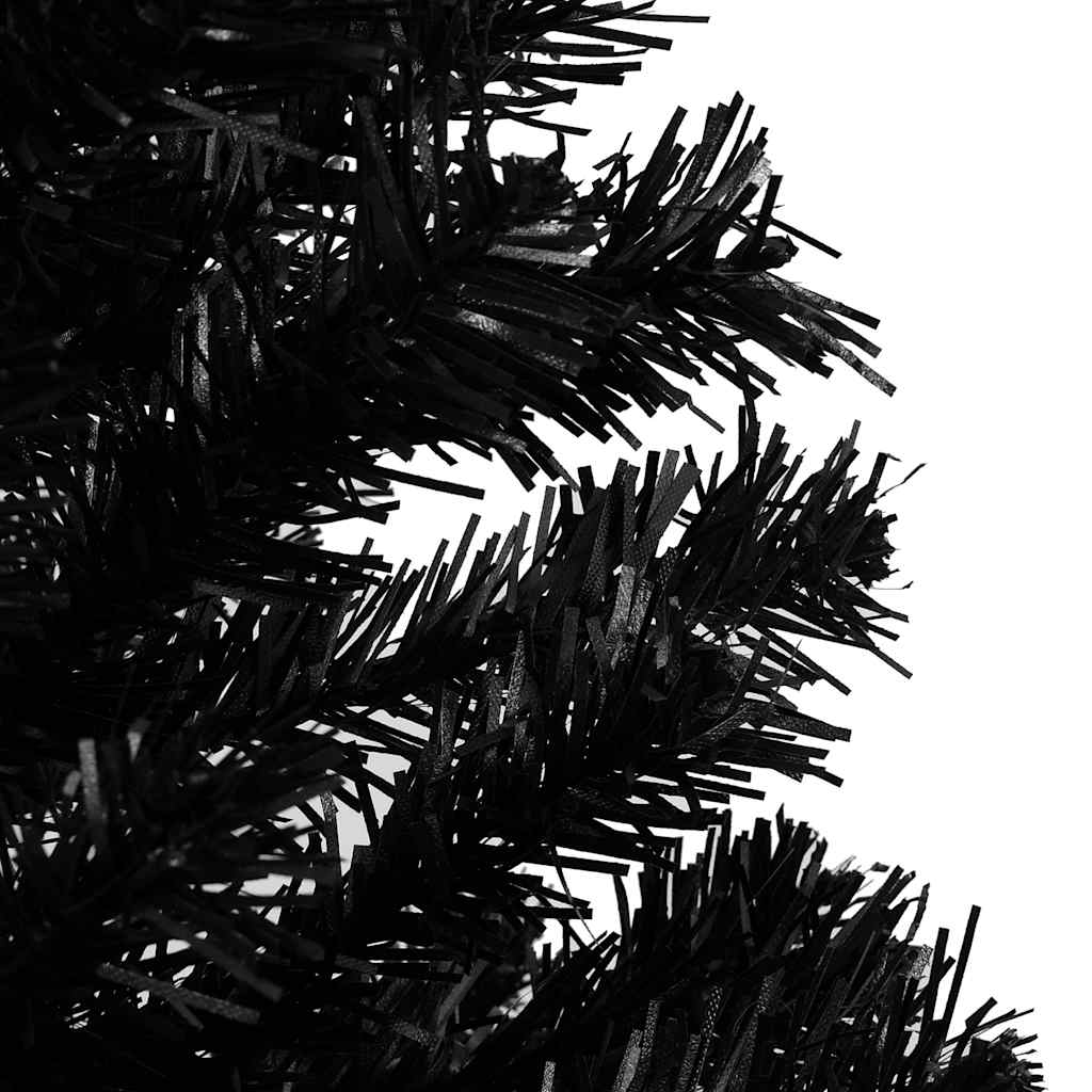 vidaXL Artificial Pre-lit Christmas Tree with Ball Set Black 180 cm PVC