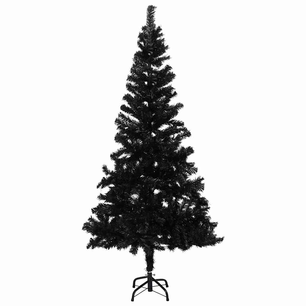 vidaXL Artificial Pre-lit Christmas Tree with Ball Set Black 240 cm PVC - 120 x 120 x 240 cm