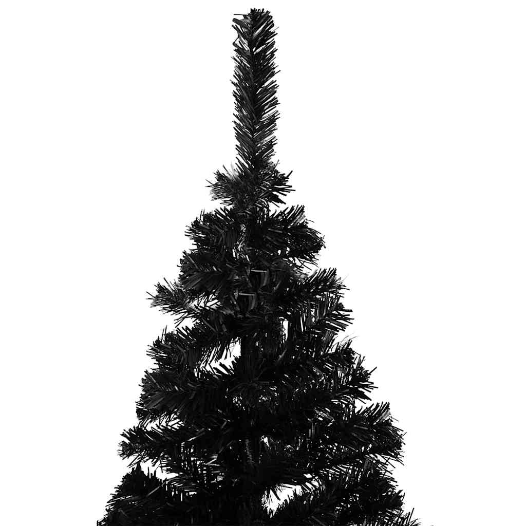 vidaXL Artificial Pre-lit Christmas Tree with Ball Set Black 240 cm PVC - 120 x 120 x 240 cm