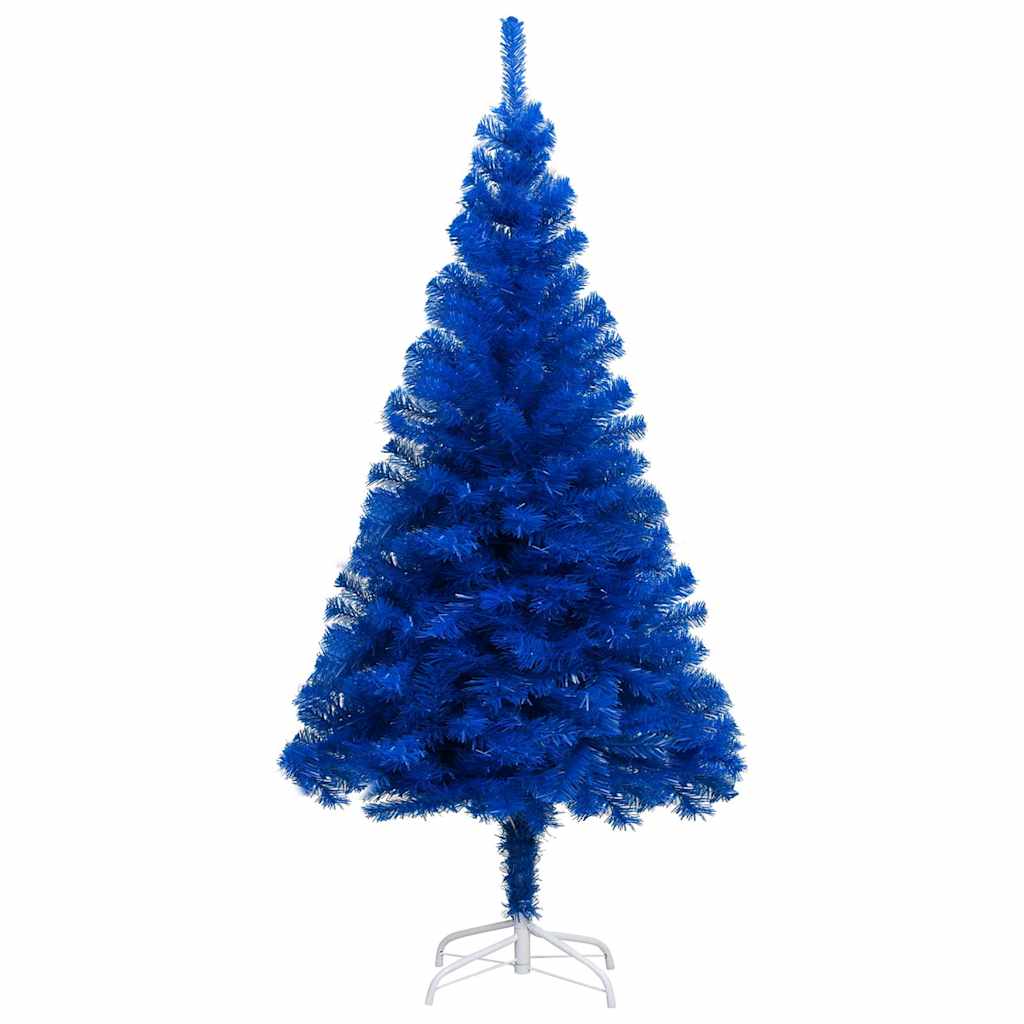 vidaXL Artificial Pre-lit Christmas Tree with Ball Set Blue 240 cm PVC - 120 x 120 x 240 cm - 134549