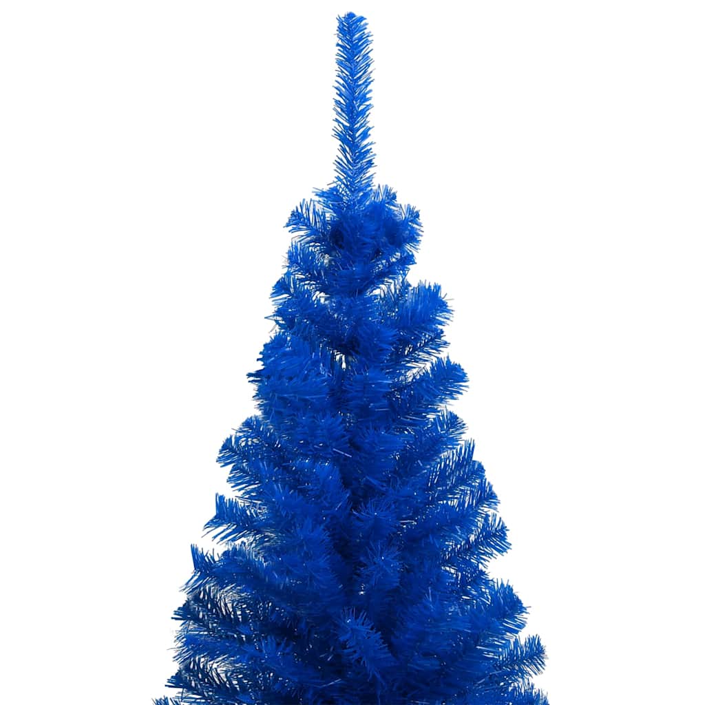 vidaXL Artificial Pre-lit Christmas Tree with Ball Set Blue 240 cm PVC - 120 x 120 x 240 cm - 134549