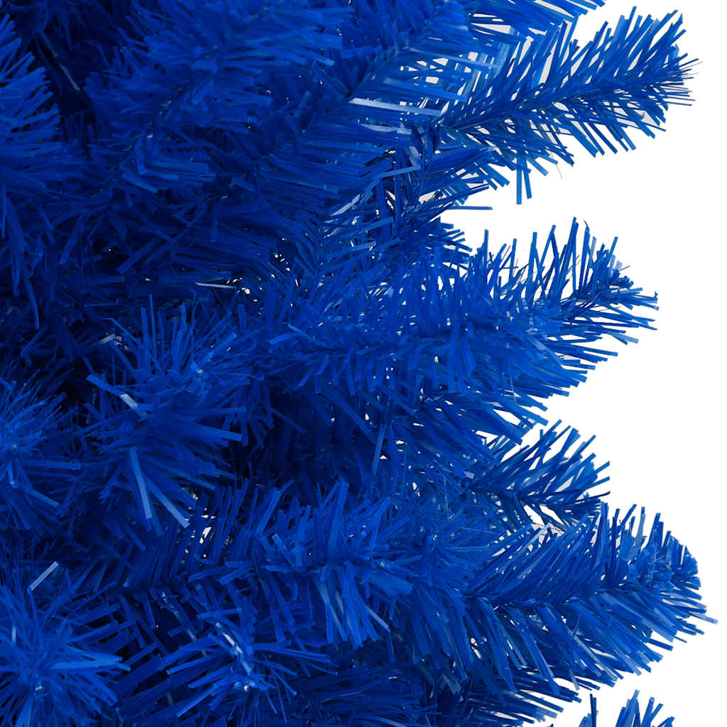 vidaXL Artificial Pre-lit Christmas Tree with Ball Set Blue 240 cm PVC - 120 x 120 x 240 cm - 134549