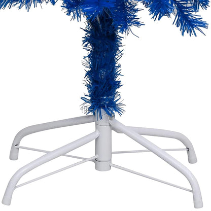 vidaXL Artificial Pre-lit Christmas Tree with Ball Set Blue 240 cm PVC - 120 x 120 x 240 cm - 134549