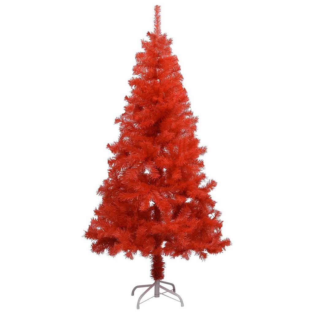 vidaXL Artificial Pre-lit Christmas Tree with Ball Set Red 120 cm PVC - 65 x 65 x 120 cm - 134552
