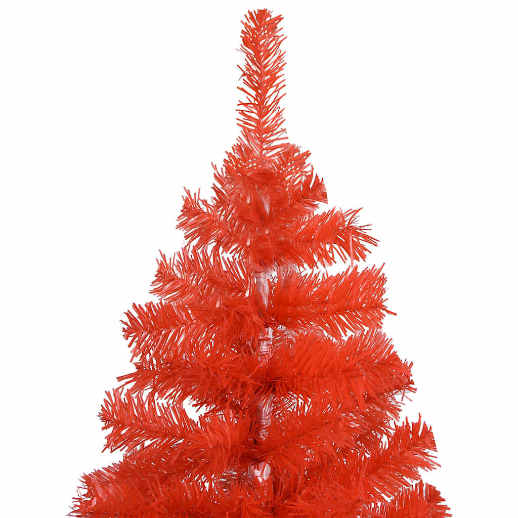 vidaXL Artificial Pre-lit Christmas Tree with Ball Set Red 120 cm PVC - 65 x 65 x 120 cm - 134552