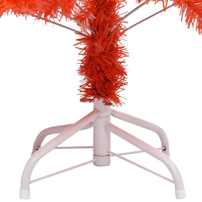 vidaXL Artificial Pre-lit Christmas Tree with Ball Set Red 120 cm PVC - 65 x 65 x 120 cm - 134552
