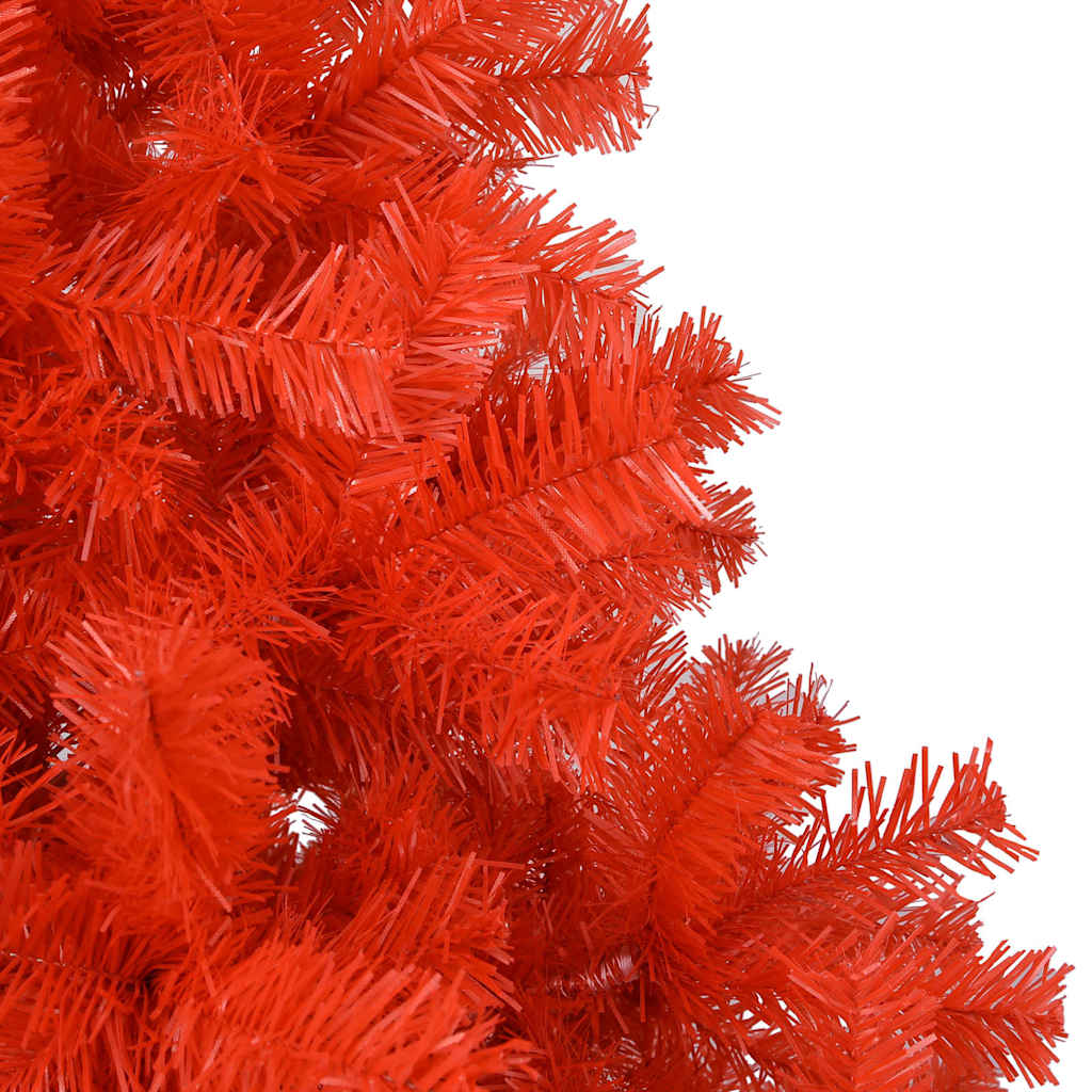vidaXL Artificial Pre-lit Christmas Tree with Ball Set Red 120 cm PVC - 65 x 65 x 120 cm - 134552