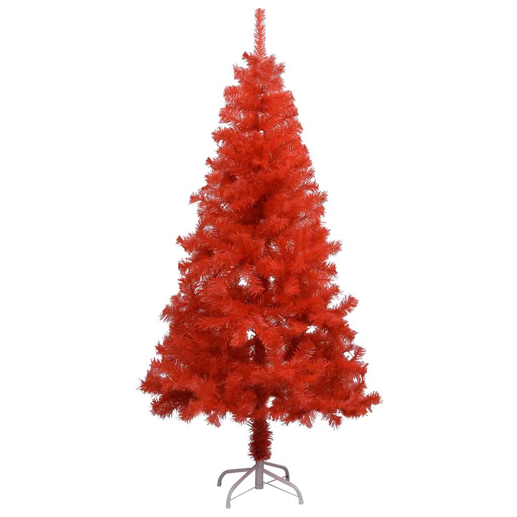 vidaXL Artificial Pre-lit Christmas Tree with Ball Set Red 150 cm PVC - 75 x 75 x 150 cm - 134565