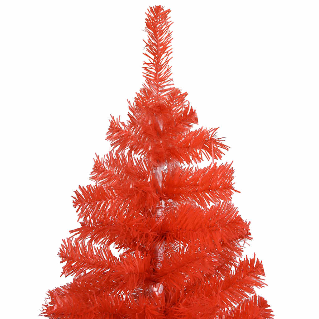 vidaXL Artificial Pre-lit Christmas Tree with Ball Set Red 150 cm PVC - 75 x 75 x 150 cm - 134565