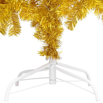 vidaXL Artificial Pre-lit Christmas Tree with Ball Set Gold 150 cm PET - 75 x 75 x 150 cm