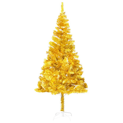 vidaXL Artificial Pre-lit Christmas Tree with Ball Set Gold 180 cm PET - 93 x 93 x 180 cm