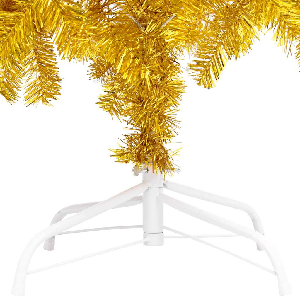vidaXL Artificial Pre-lit Christmas Tree with Ball Set Gold 180 cm PET - 93 x 93 x 180 cm