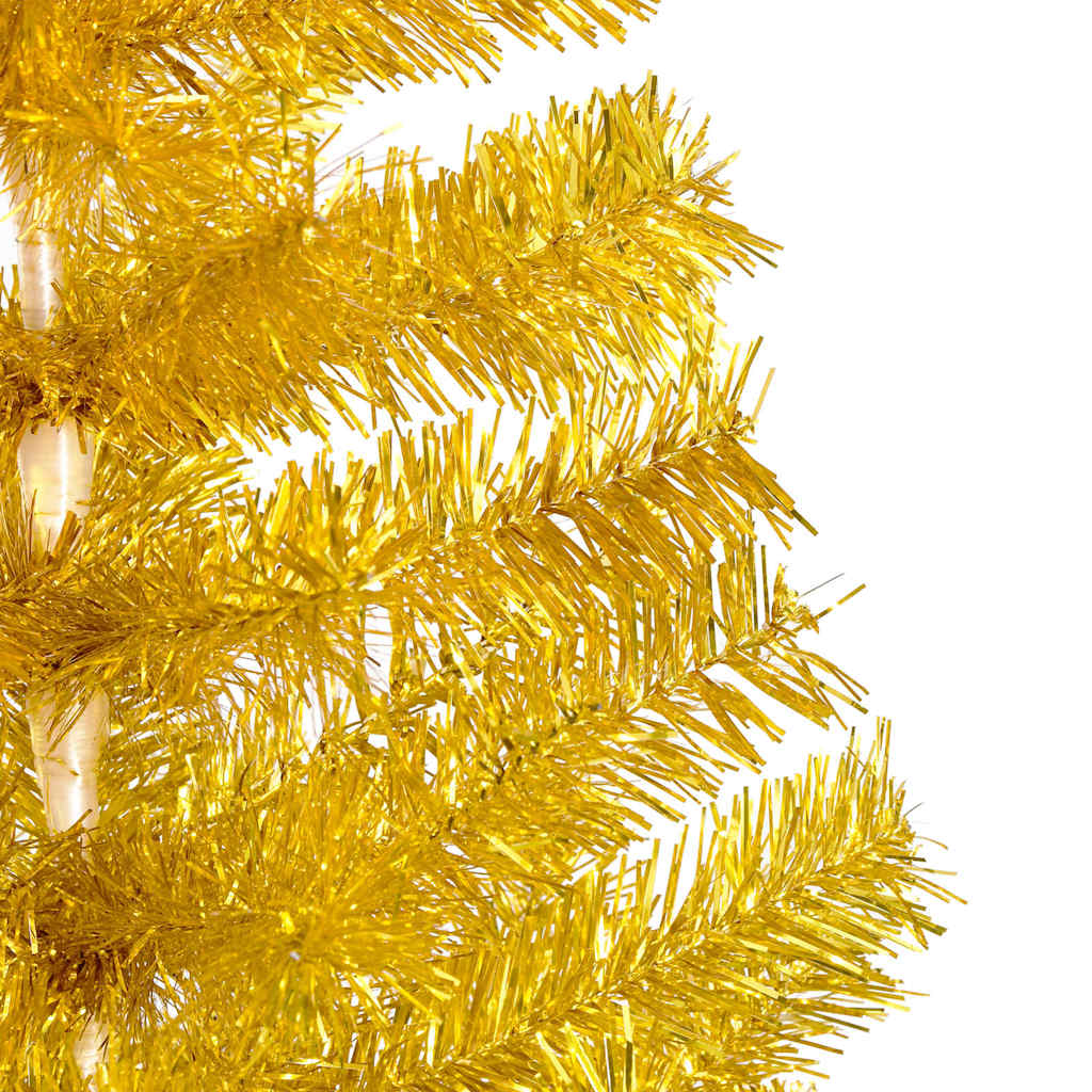 vidaXL Artificial Pre-lit Christmas Tree with Ball Set Gold 180 cm PET - 93 x 93 x 180 cm