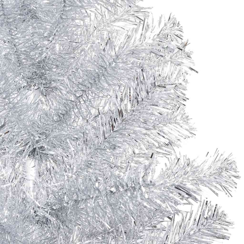 vidaXL Artificial Pre-lit Christmas Tree with Ball Set Silver 120 cm - 65 x 65 x 120 cm