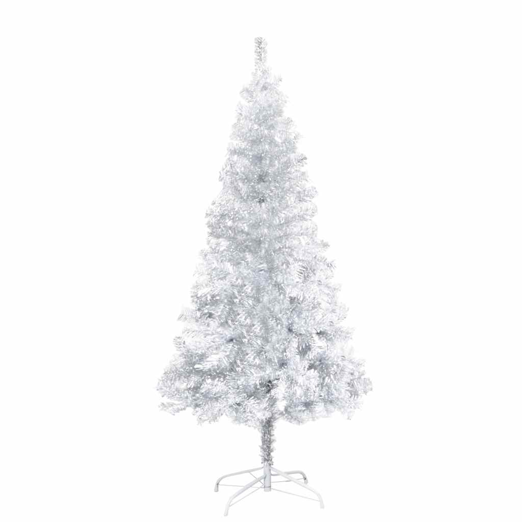 vidaXL Artificial Pre-lit Christmas Tree with Ball Set Silver 150 cm PET - 75 x 75 x 150 cm