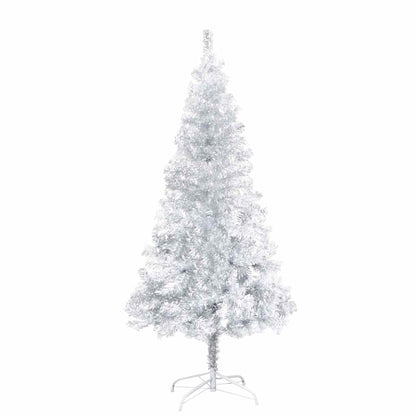 vidaXL Artificial Pre-lit Christmas Tree with Ball Set Silver 150 cm PET - 75 x 75 x 150 cm