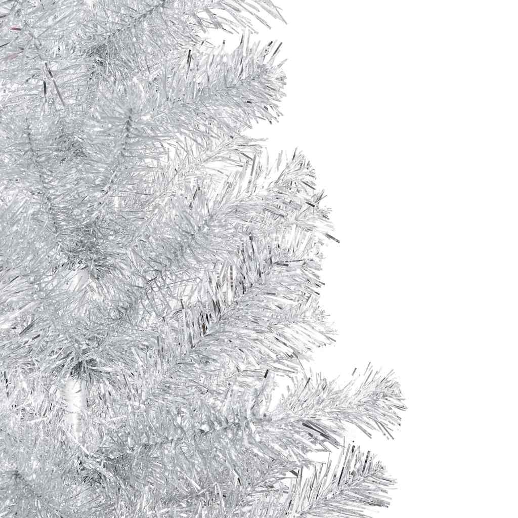 vidaXL Artificial Pre-lit Christmas Tree with Ball Set Silver 150 cm PET - 75 x 75 x 150 cm