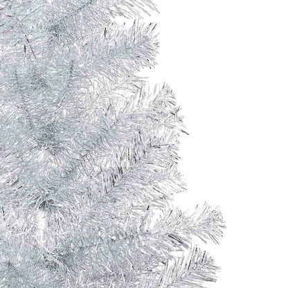 vidaXL Artificial Pre-lit Christmas Tree with Ball Set Silver 210 cm PET - 120 x 120 x 210 cm - 134610