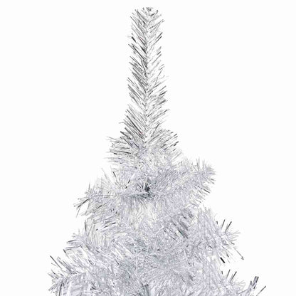 vidaXL Artificial Pre-lit Christmas Tree with Ball Set Silver 240 cm PET - 120 x 120 x 240 cm - 134613