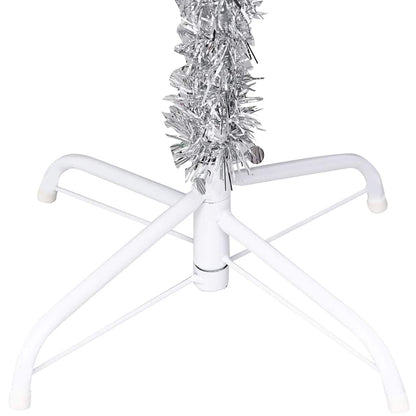 vidaXL Artificial Pre-lit Christmas Tree with Ball Set Silver 240 cm PET - 120 x 120 x 240 cm - 134613