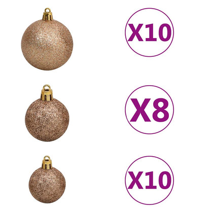 vidaXL Artificial Pre-lit Christmas Tree with Ball Set Silver 240 cm PET - 120 x 120 x 240 cm - 134613