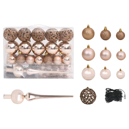 vidaXL Artificial Pre-lit Christmas Tree with Ball Set White 120 cm PVC