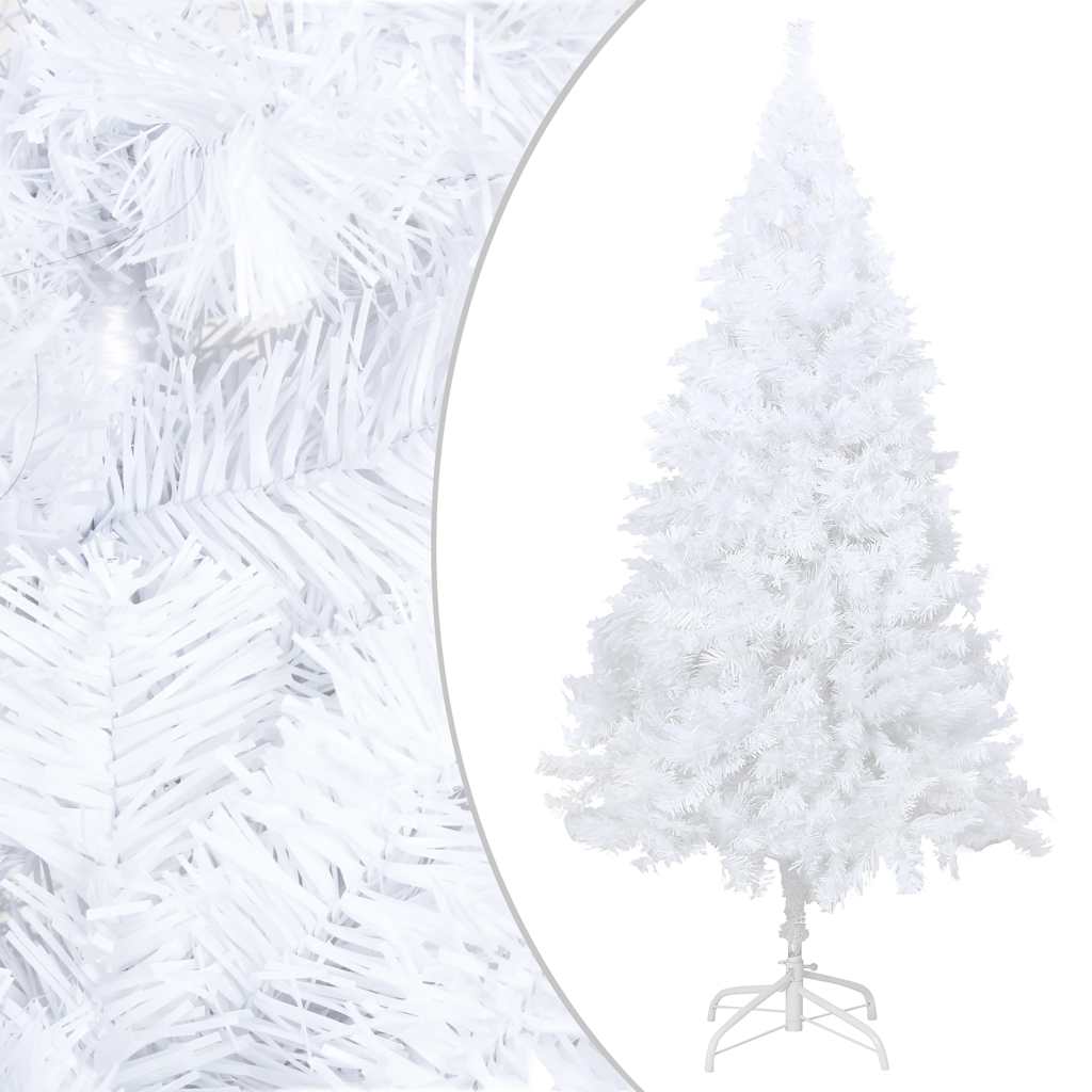 vidaXL Artificial Pre-lit Christmas Tree with Ball Set White 150 cm PVC - 150 x 80 cm