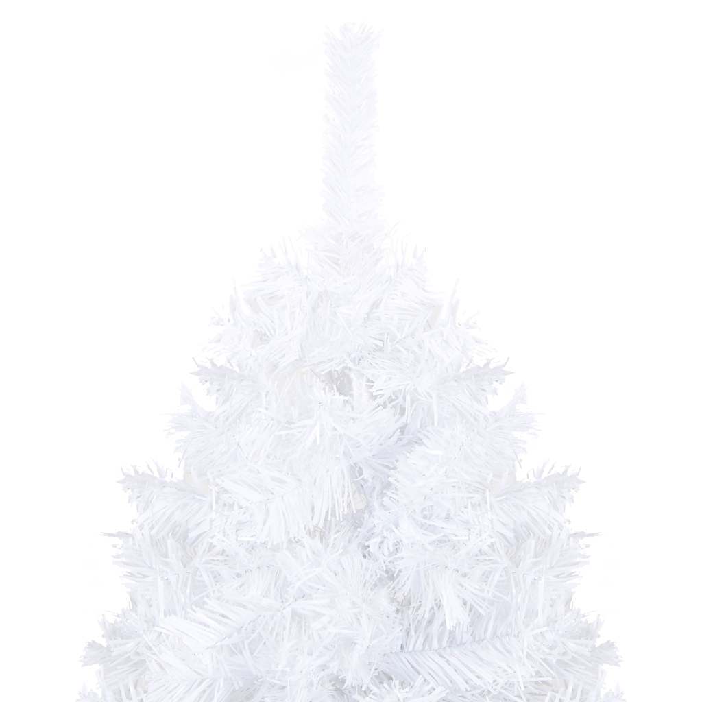vidaXL Artificial Pre-lit Christmas Tree with Ball Set White 150 cm PVC - 150 x 80 cm