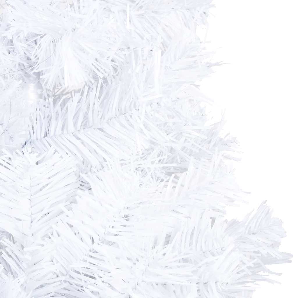 vidaXL Artificial Pre-lit Christmas Tree with Ball Set White 150 cm PVC - 150 x 80 cm