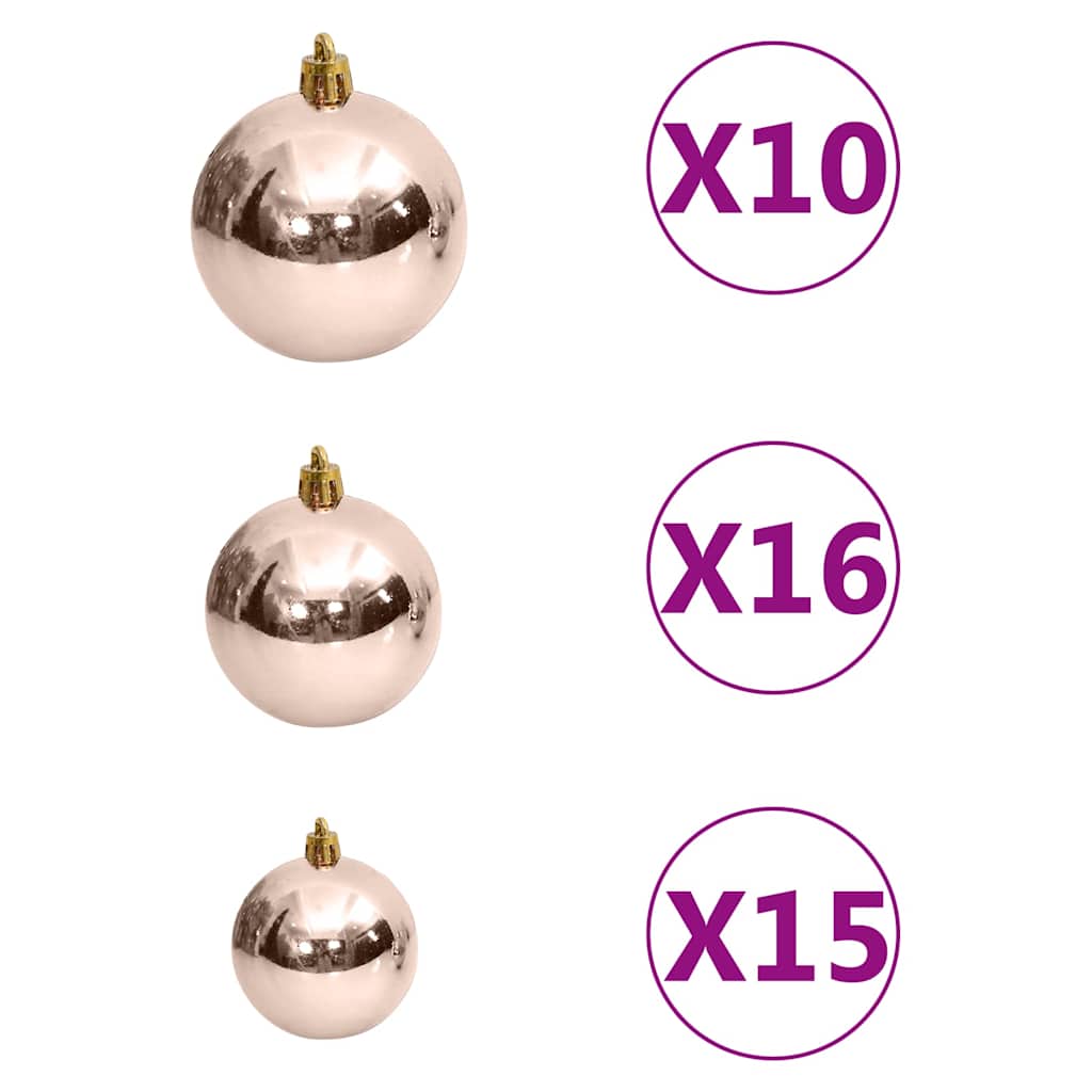 vidaXL Artificial Pre-lit Christmas Tree with Ball Set White 180 cm PVC - 95 x 95 x 180 cm
