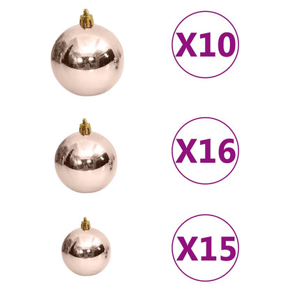 vidaXL Artificial Pre-lit Christmas Tree with Ball Set White 180 cm PVC - 95 x 95 x 180 cm