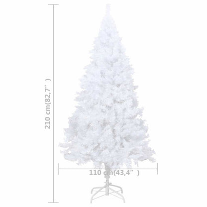 vidaXL Artificial Pre-lit Christmas Tree with Ball Set White 210 cm PVC - 110 x 110 x 210 cm