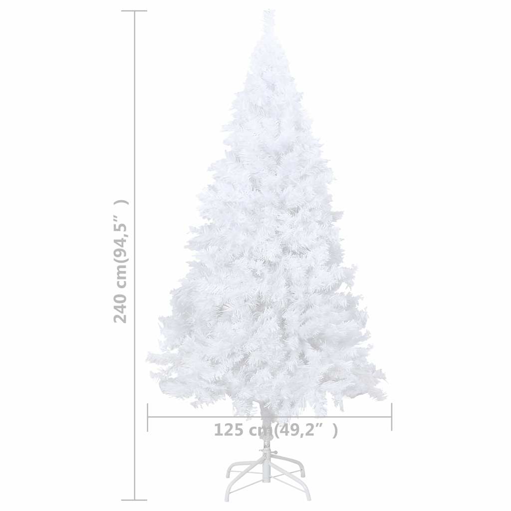 vidaXL Artificial Pre-lit Christmas Tree with Ball Set White 240 cm - 125 x 125 x 240 cm