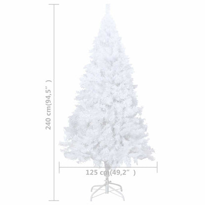 vidaXL Artificial Pre-lit Christmas Tree with Ball Set White 240 cm - 125 x 125 x 240 cm