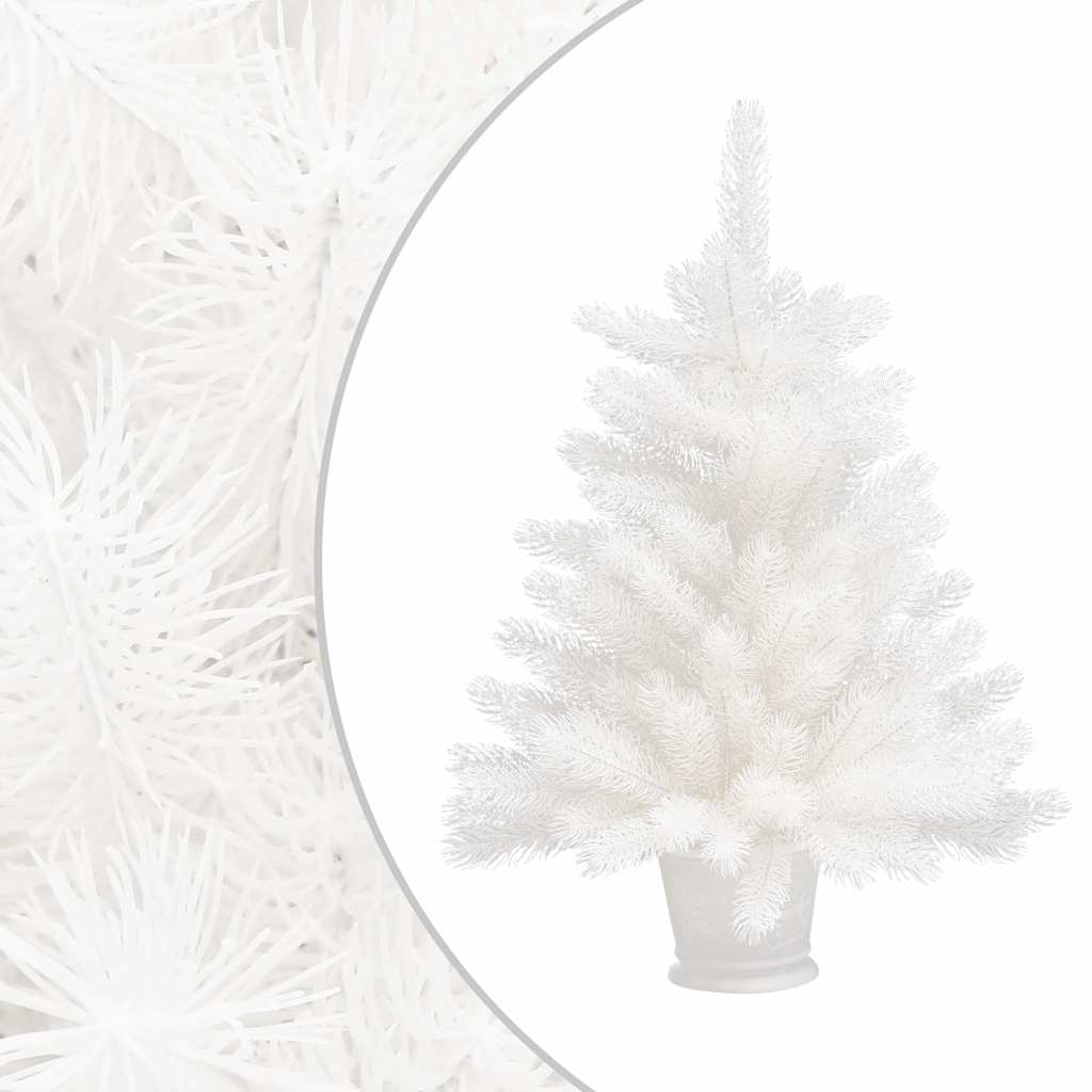 vidaXL Artificial Pre-lit Christmas Tree with Ball Set White 65 cm - 35 x 35 x 65 cm - 134667