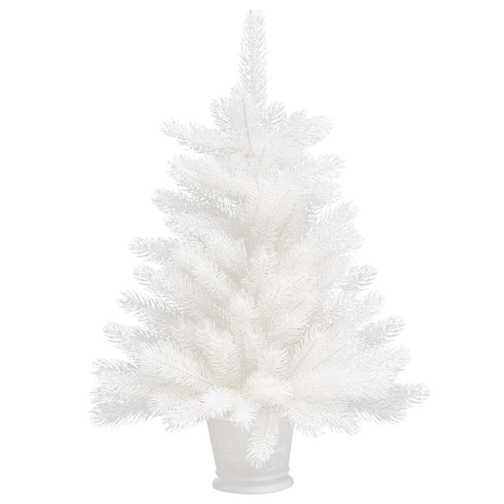 vidaXL Artificial Pre-lit Christmas Tree with Ball Set White 65 cm - 35 x 35 x 65 cm - 134667