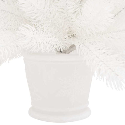 vidaXL Artificial Pre-lit Christmas Tree with Ball Set White 65 cm - 35 x 35 x 65 cm - 134667
