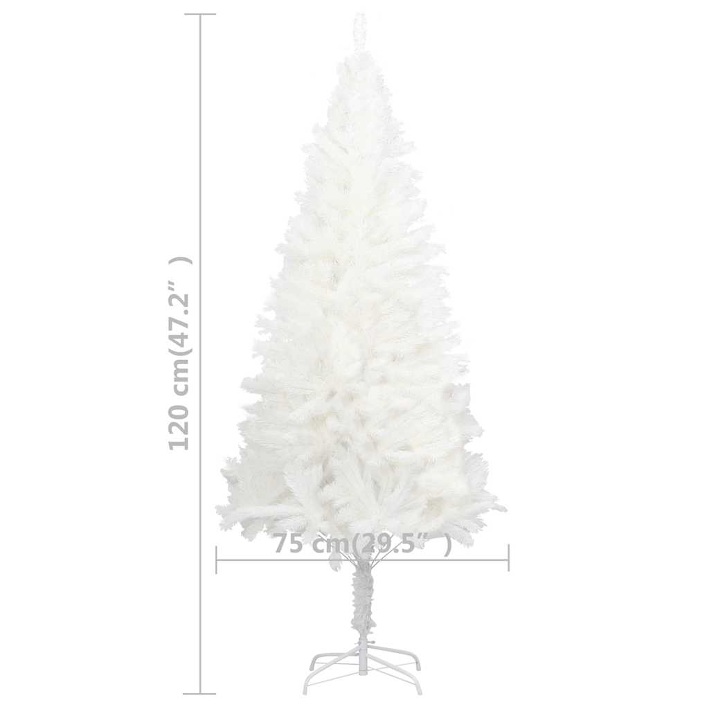 vidaXL Artificial Pre-lit Christmas Tree with Ball Set White 120 cm - 120 x 75 cm