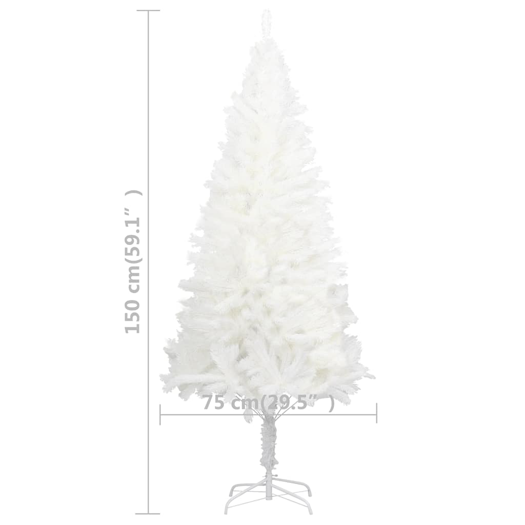 vidaXL Artificial Pre-lit Christmas Tree with Ball Set White 150 cm - 150 x 75 cm