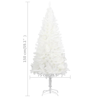 vidaXL Artificial Pre-lit Christmas Tree with Ball Set White 150 cm - 150 x 75 cm