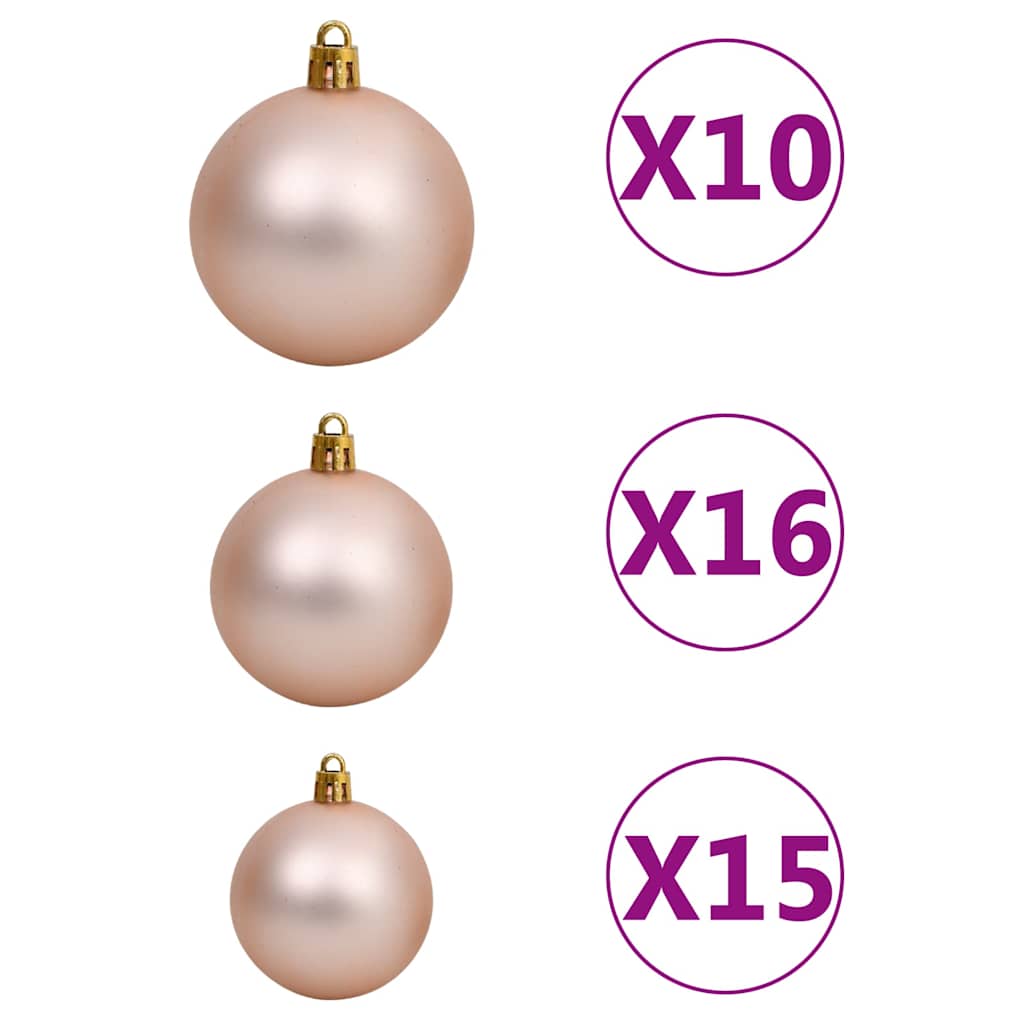 vidaXL Artificial Pre-lit Christmas Tree with Ball Set White 240 cm - 100 x 100 x 240 cm
