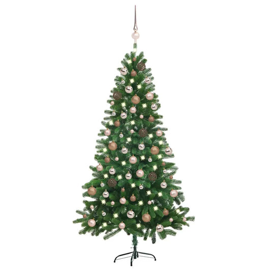 vidaXL Artificial Pre-lit Christmas Tree with Ball Set 150 cm Green - 150 x 75 cm