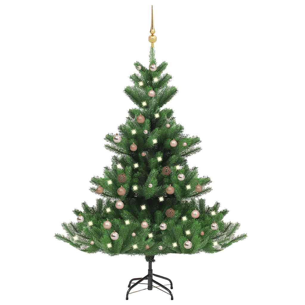 vidaXL Nordmann Fir Artificial Christmas Tree LED&Ball Set Green 150cm - 150 x 120 cm