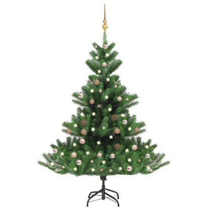 vidaXL Nordmann Fir Artificial Christmas Tree LED&Ball Set Green 150cm - 150 x 120 cm