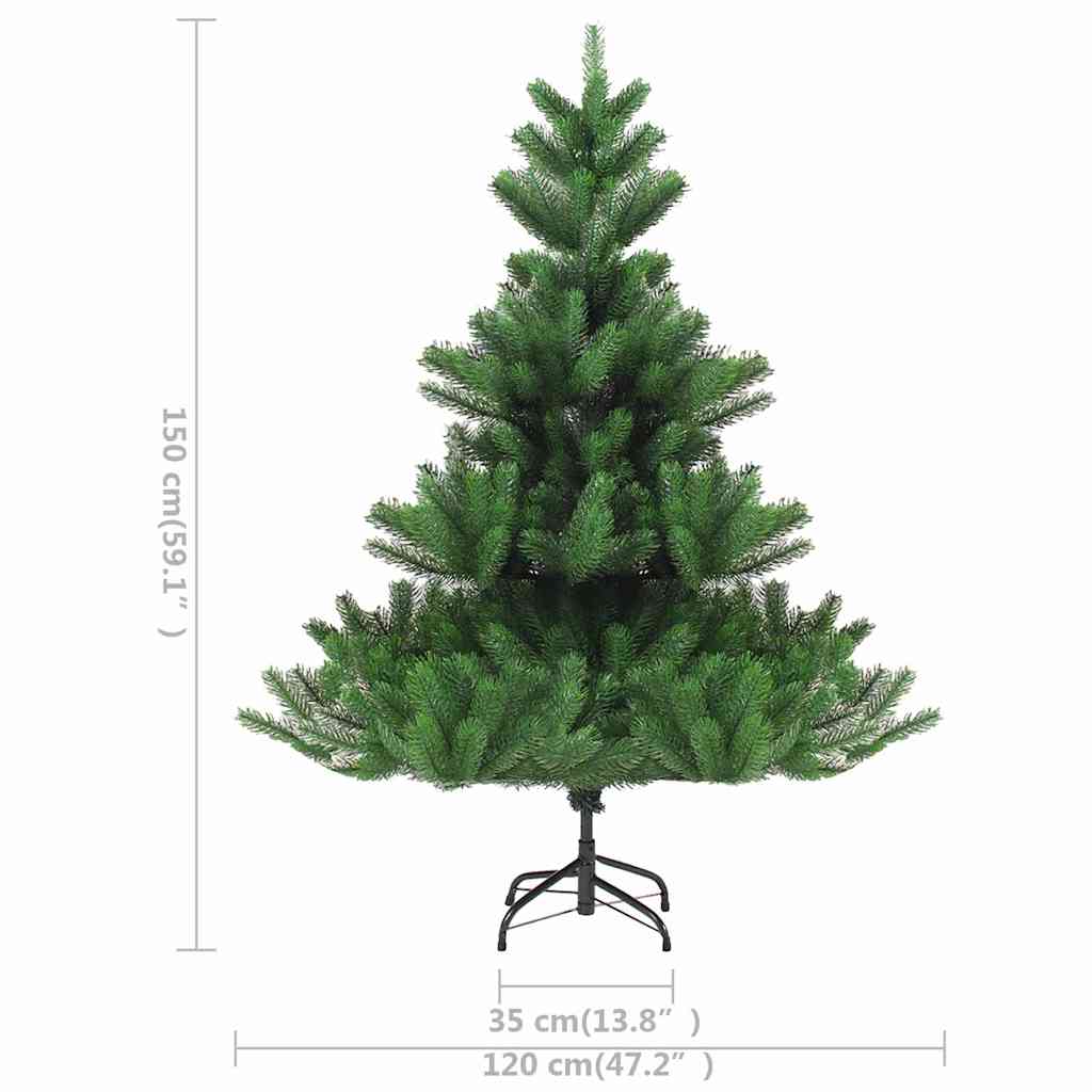 vidaXL Nordmann Fir Artificial Christmas Tree LED&Ball Set Green 150cm - 150 x 120 cm