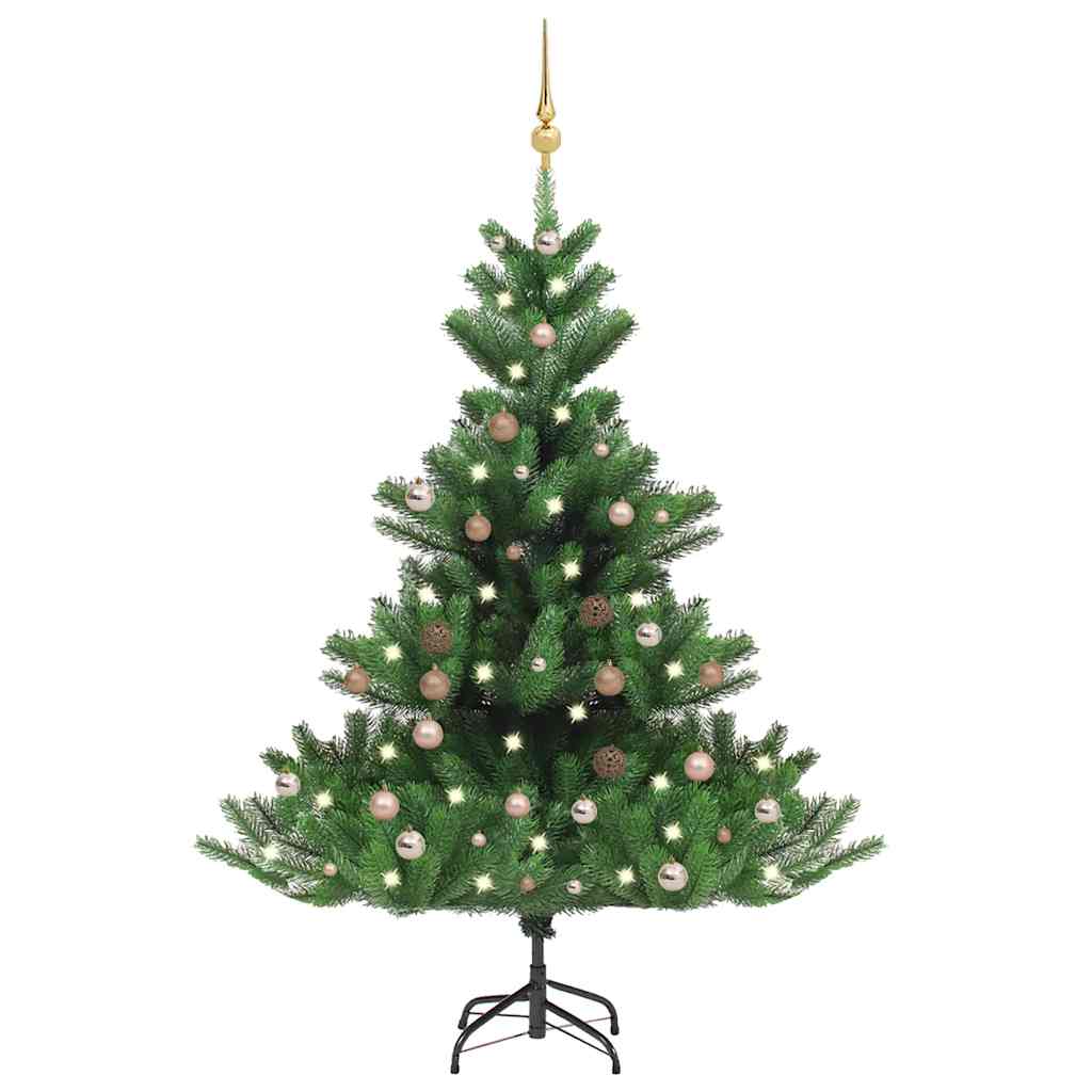 vidaXL Nordmann Fir Artificial Christmas Tree LED&Ball Set Green 180cm - 180 x 144 cm